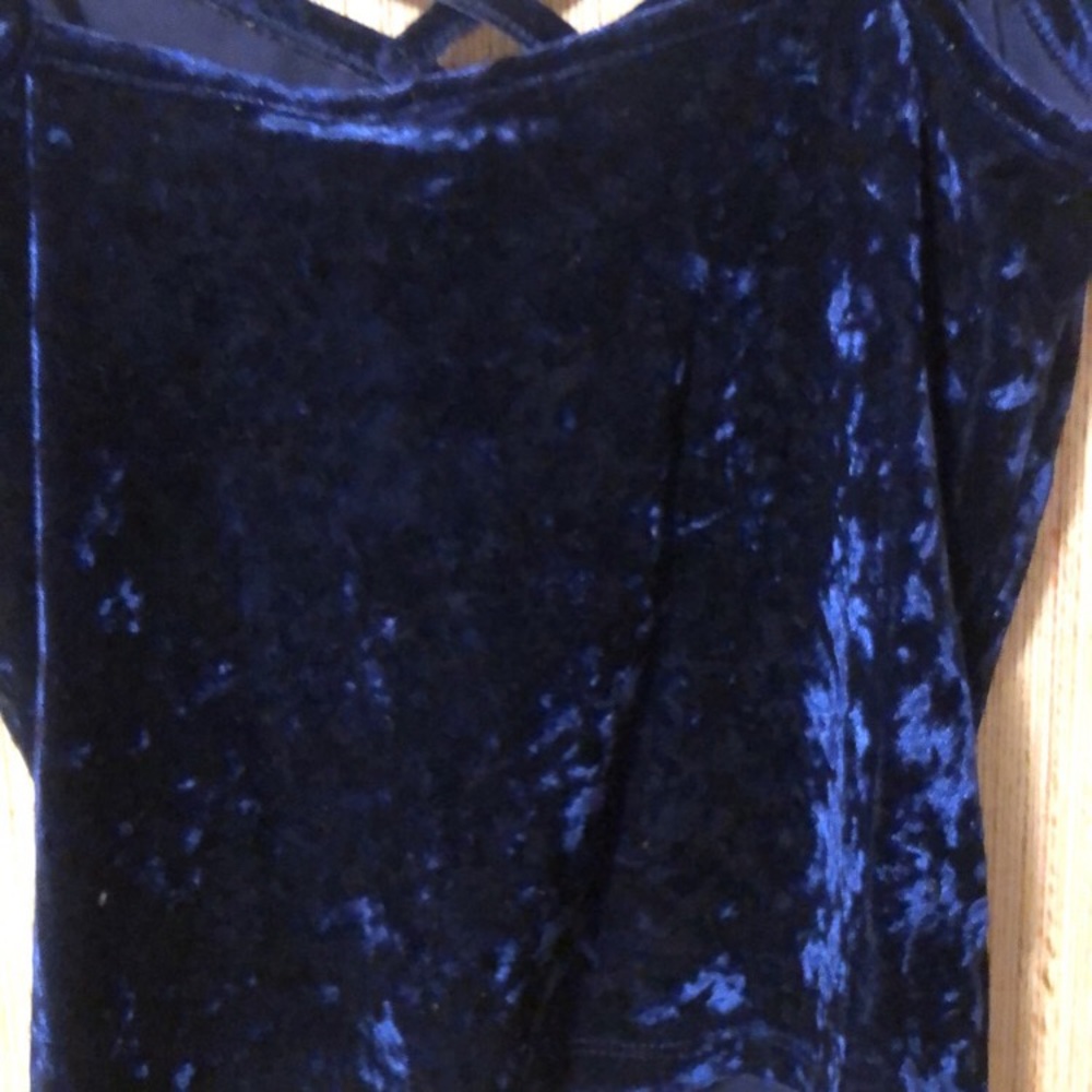 Royal blue velvet top - Picture 2 of 3